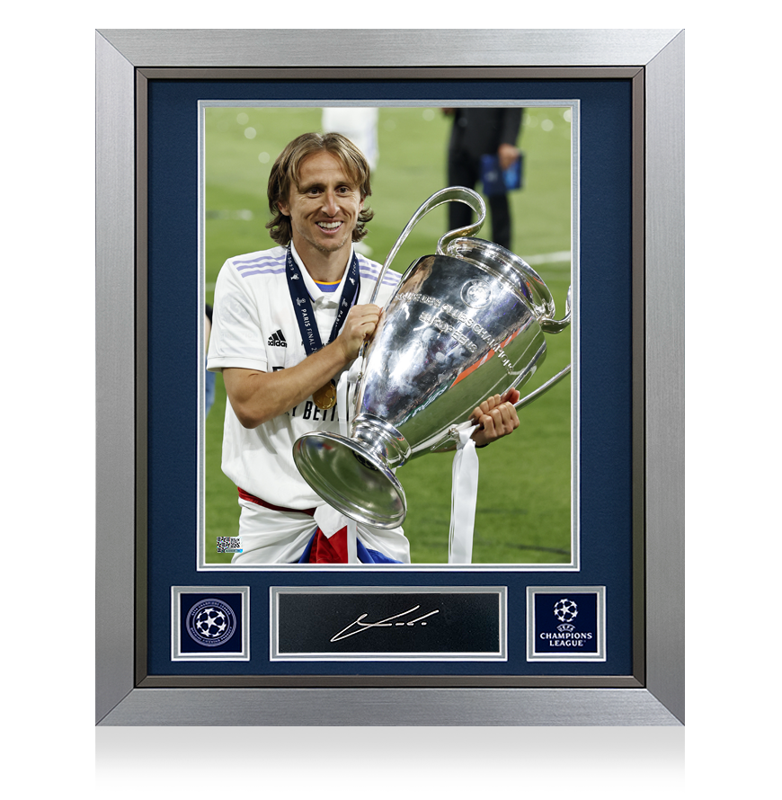 Luka Modric Official UEFA Champions League Signed Plaque and Photo Frame: 2022 Winner