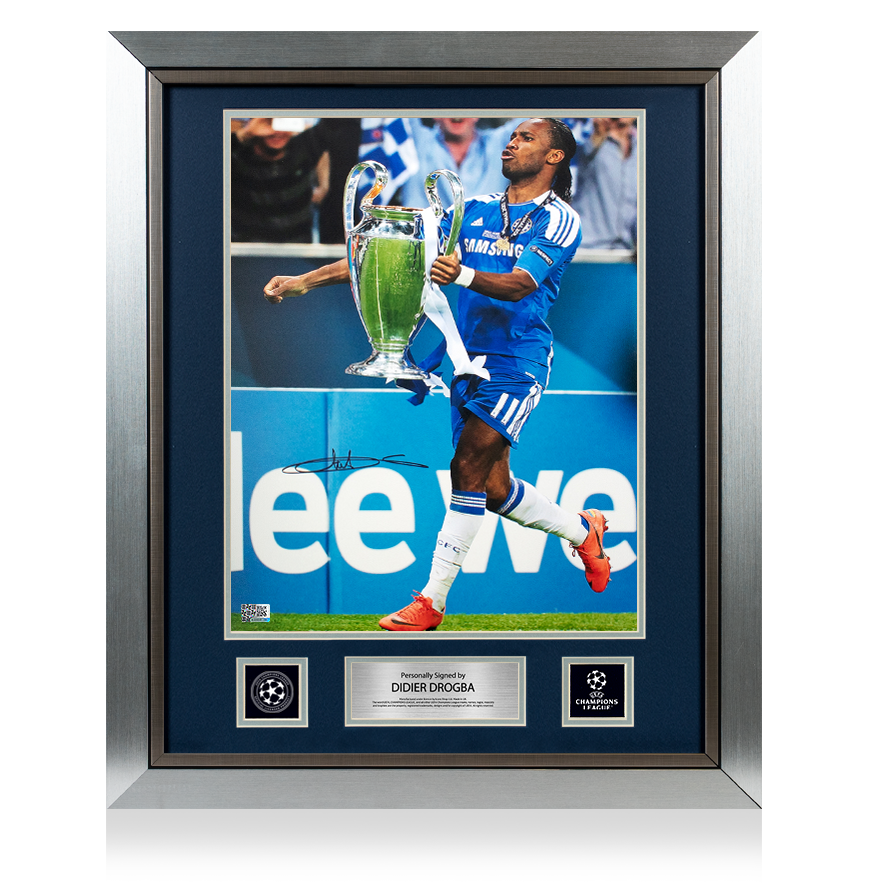 Didier Drogba Official UEFA Champions League Signed and Framed Chelsea FC Photo: 2012 Winner UEFA Club Competitions Online Store