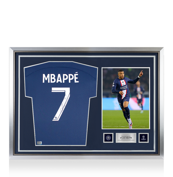 Kylian Mbappe Official UEFA Champions League Back Signed and