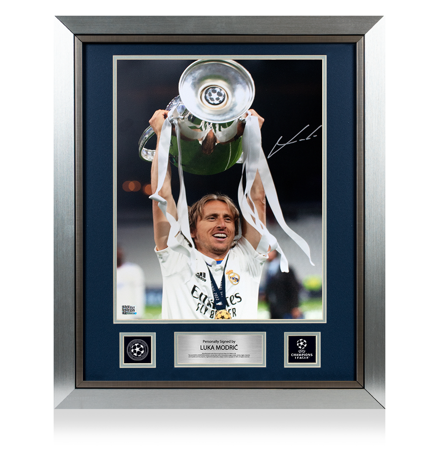Luka Modric Official UEFA Champions League Signed and Framed Real Madrid Photo: 2022 Winner