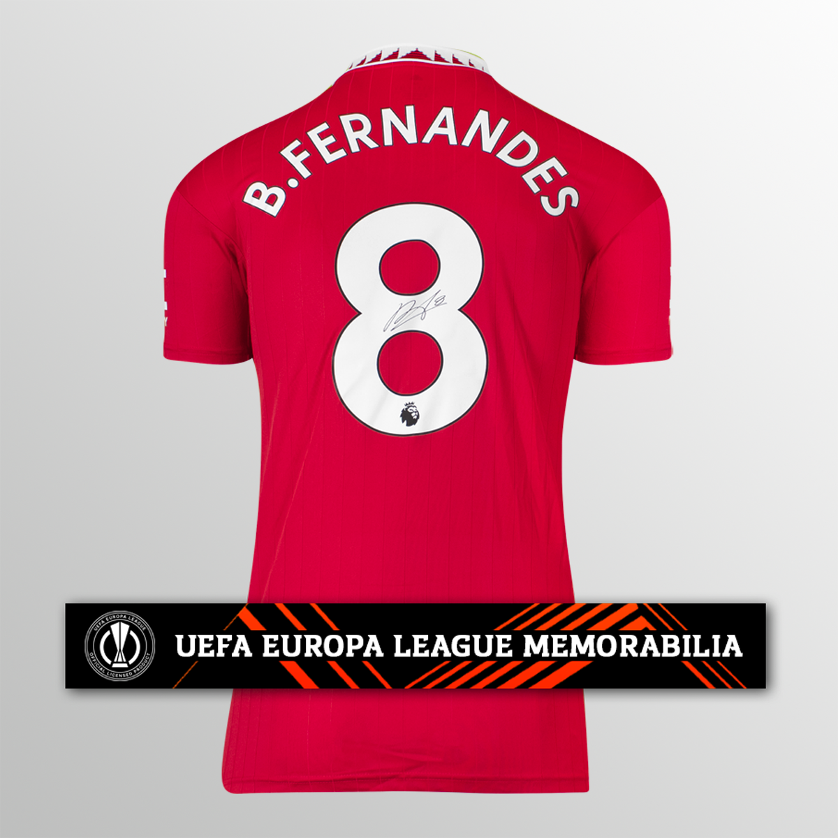 Bruno Fernandes UEFA Europa League Back Firmado Manchester United 2022-23 Camisa de casa