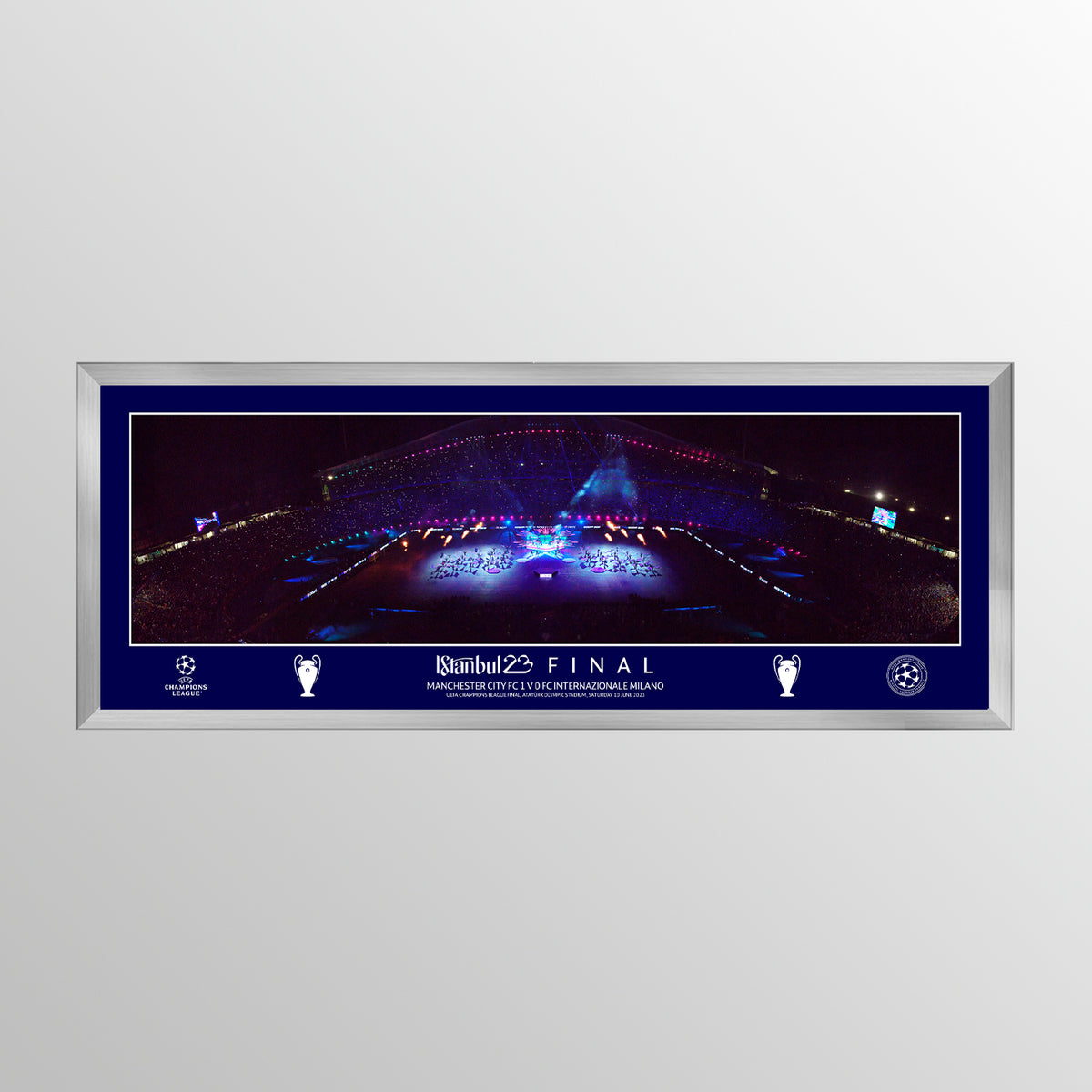 2023 UEFA Champions League Final Istanbul - Kick Off Show - 30&quot; Framed Panoramic Visual