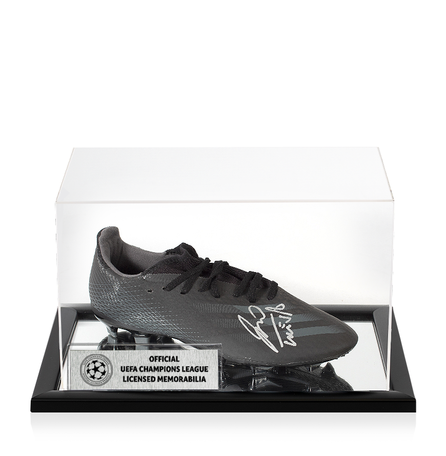 Hernan Crespo Official UEFA Champions League Signed Black Adidas Boot In Acrylic Case UEFA Club Competitions Online Store
