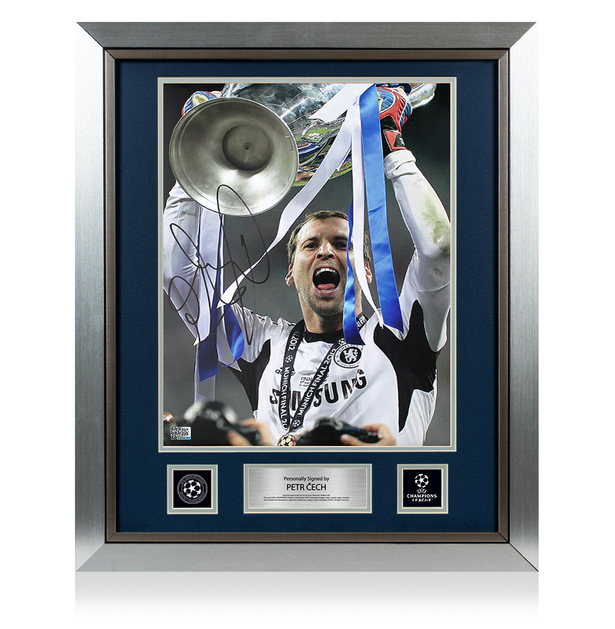 Petr Cech Official UEFA Champions League Signed and Framed Chelsea Photo: 2012 Winner UEFA Club Competitions Online Store