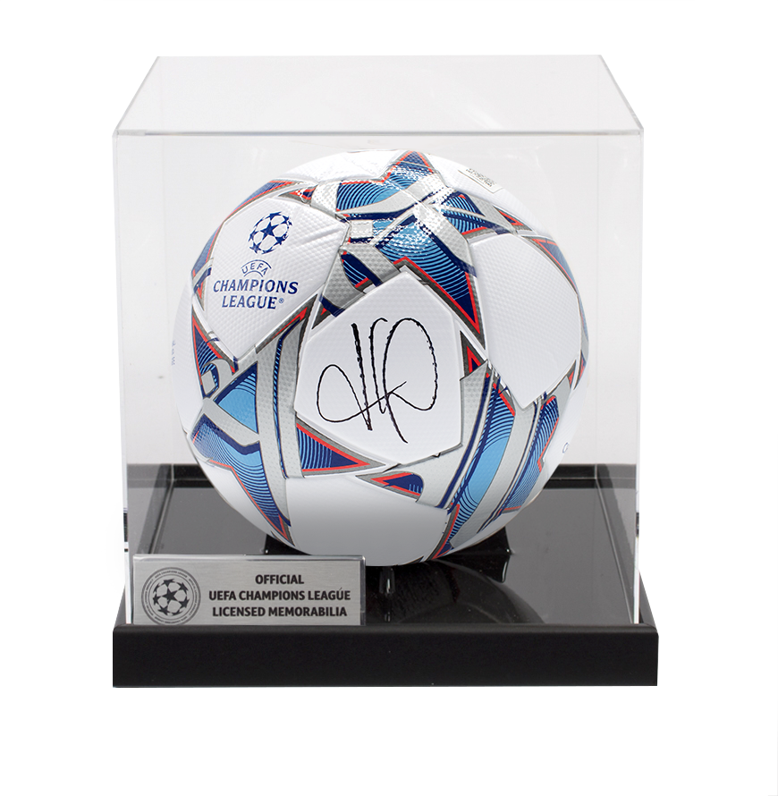 Kylian Mbappe Official UEFA Champions League Signed Football In Acrylic Case UEFA Club Competitions Online Store