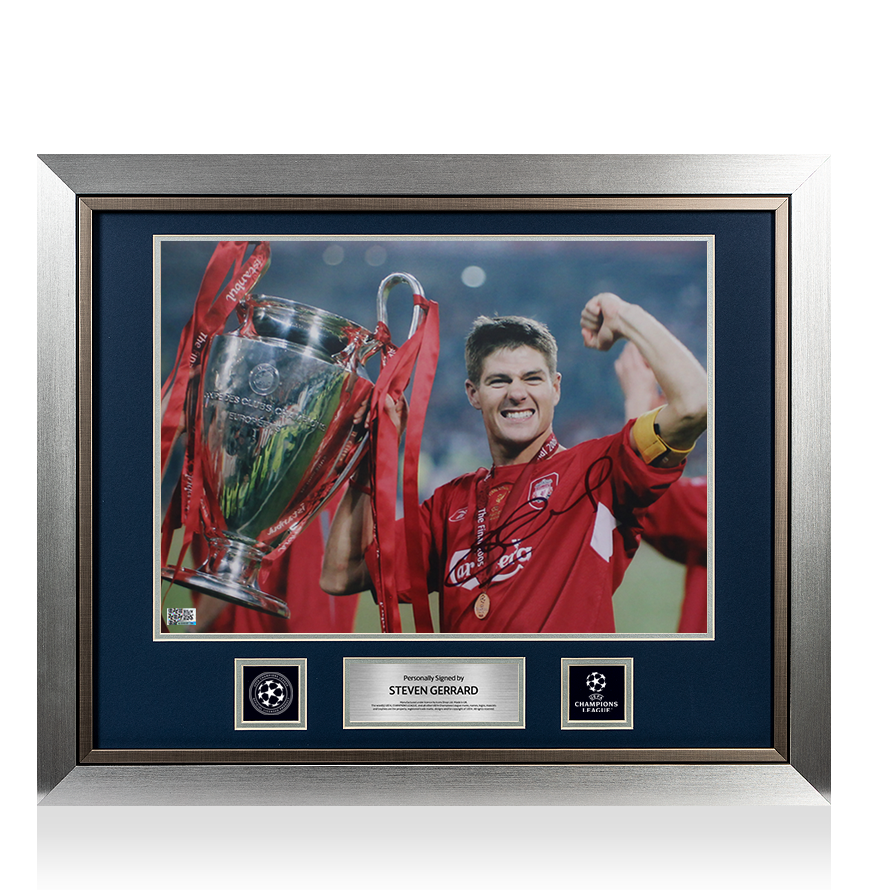 Steven Gerrard Official UEFA Champions League Signed and Framed Liverpool Photo: 2005 Winner UEFA Club Competitions Online Store