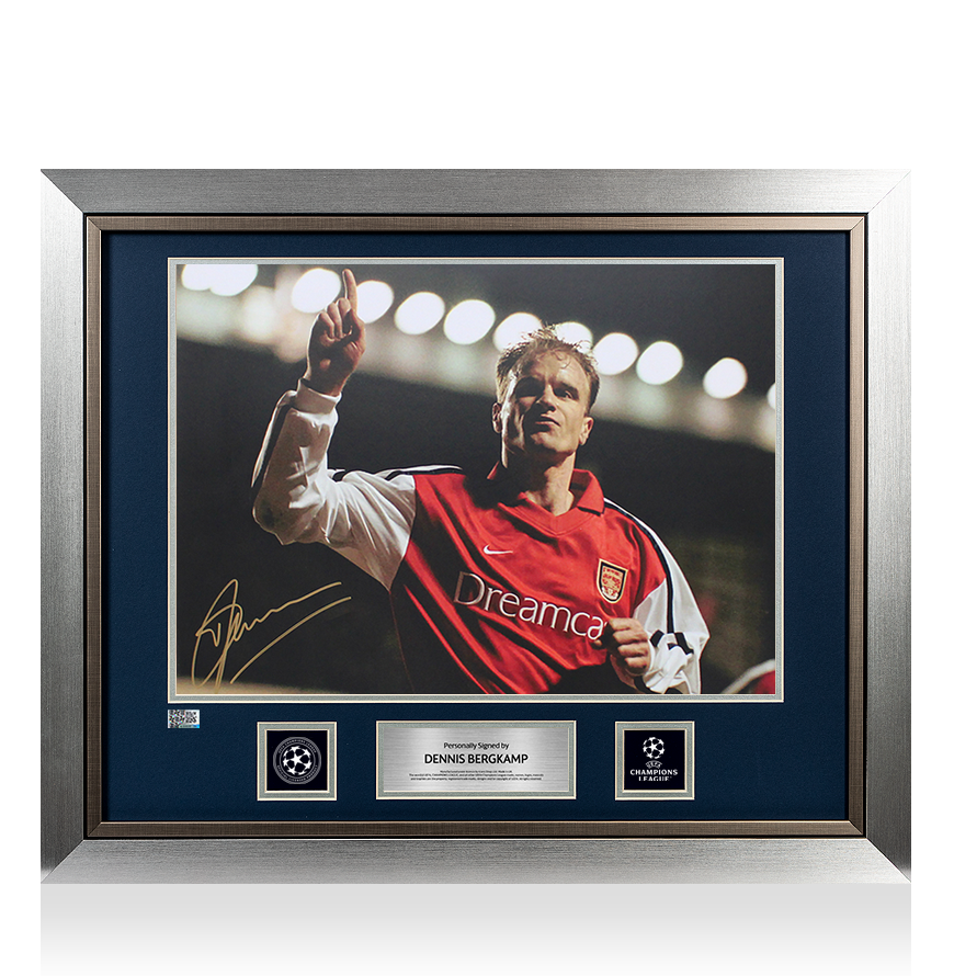 Dennis Bergkamp Official UEFA Champions League Signed and Framed Arsenal Photo: UEFA Champions League Goal UEFA Club Competitions Online Store