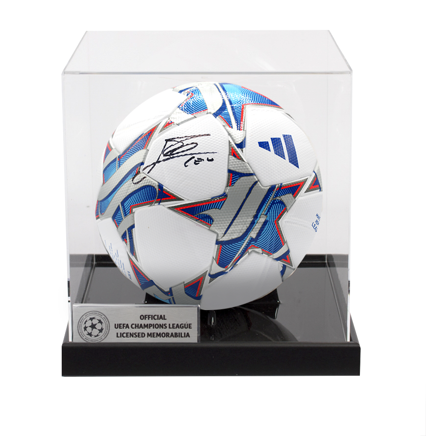 Lionel Messi Official UEFA Champions League Signed Football In Acrylic Case UEFA Club Competitions Online Store