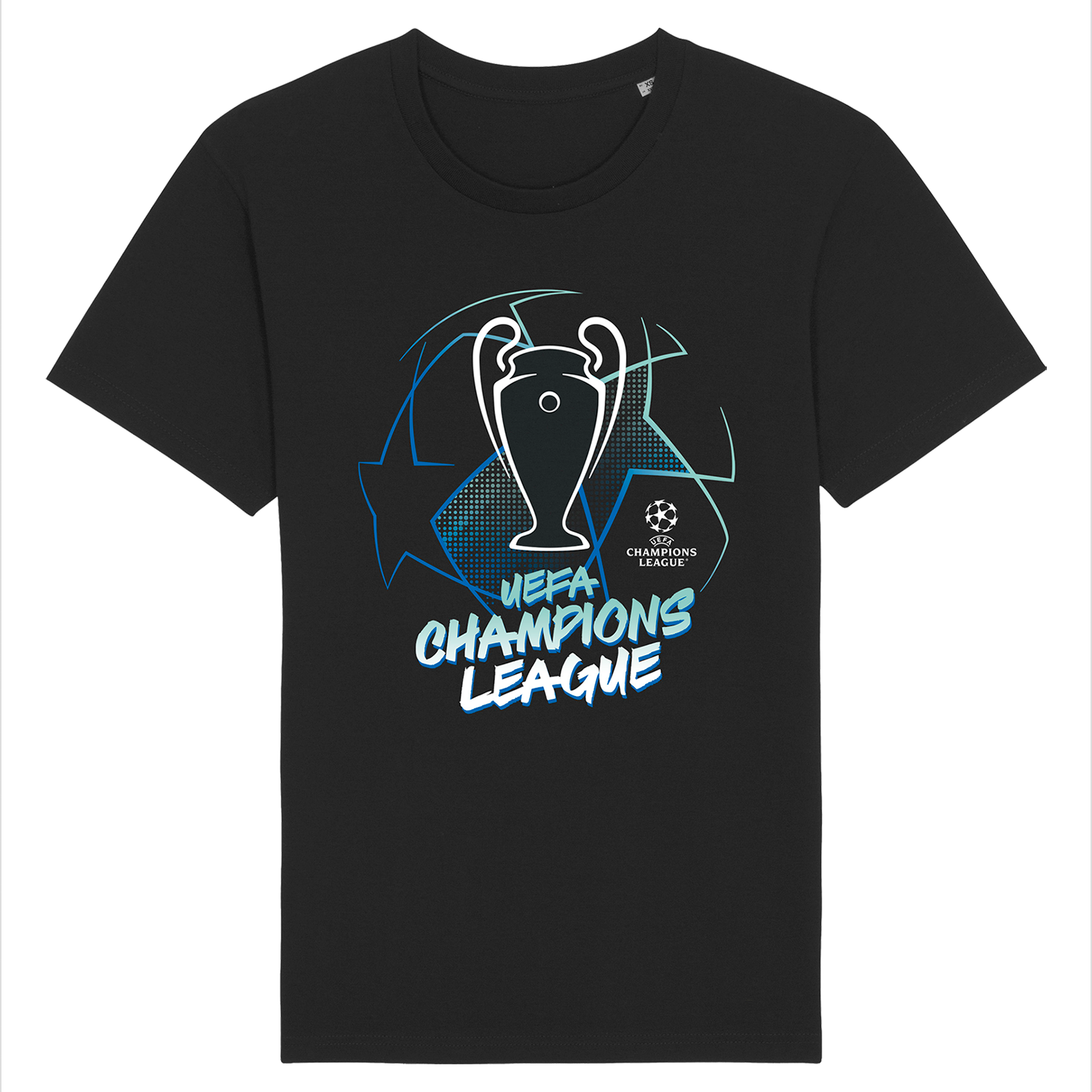 UEFA Champions League - Trophy Starball Black T-Shirt UEFA Club Competitions Online Store