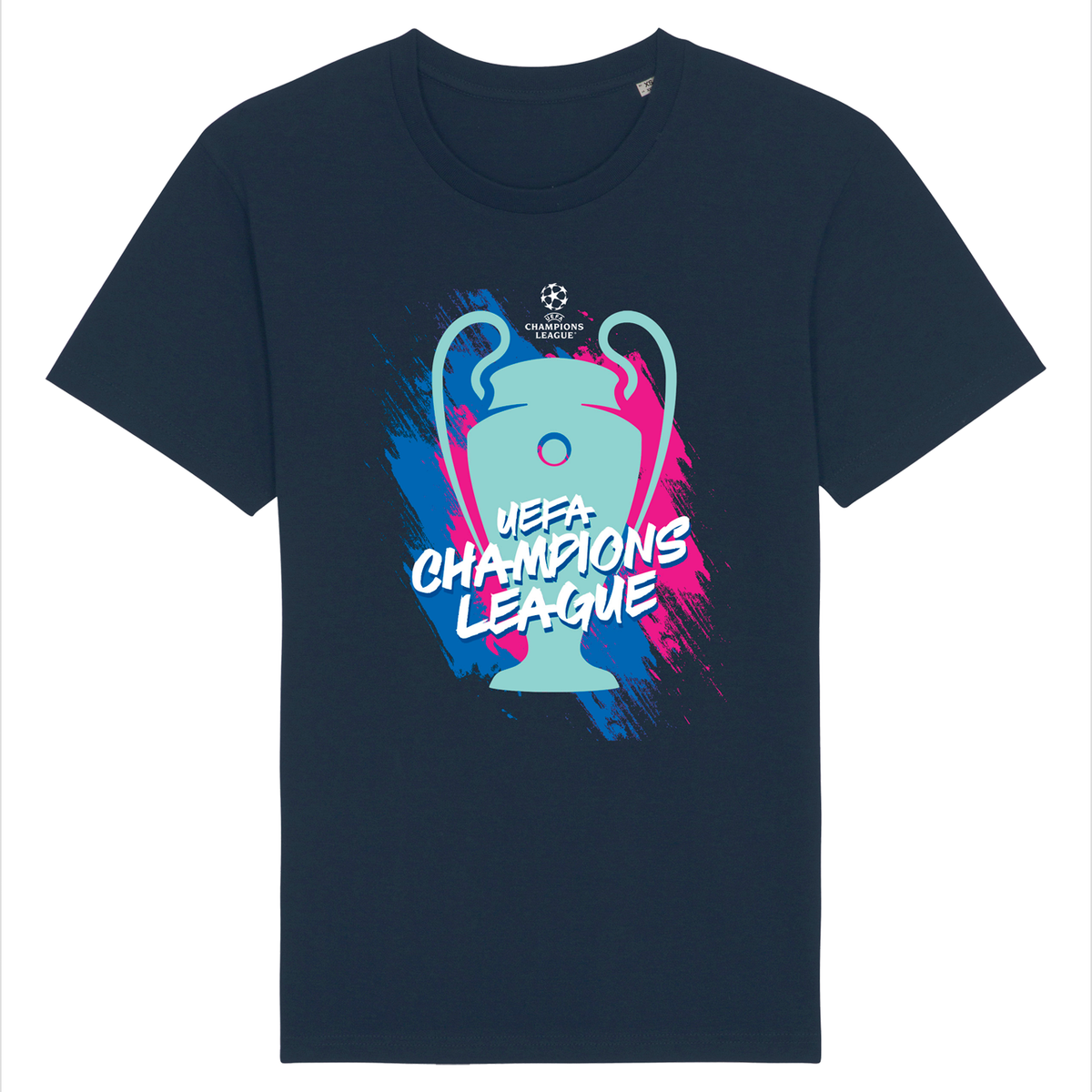 UEFA Champions League - Trophy Grunge Navy T-Shirt UEFA Club Competitions Online Store