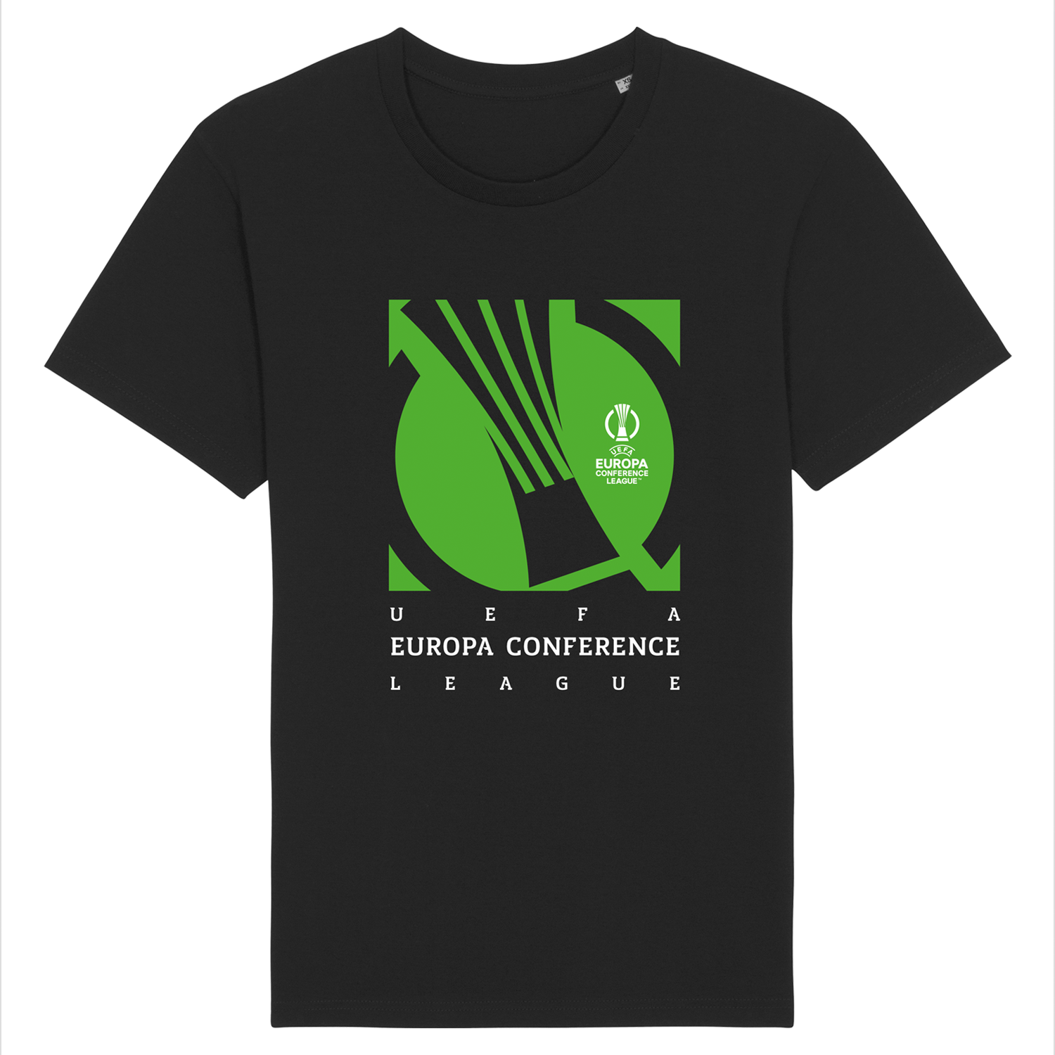 UEFA Europa Conference League - Slanted Badge Black T-Shirt UEFA Club Competitions Online Store