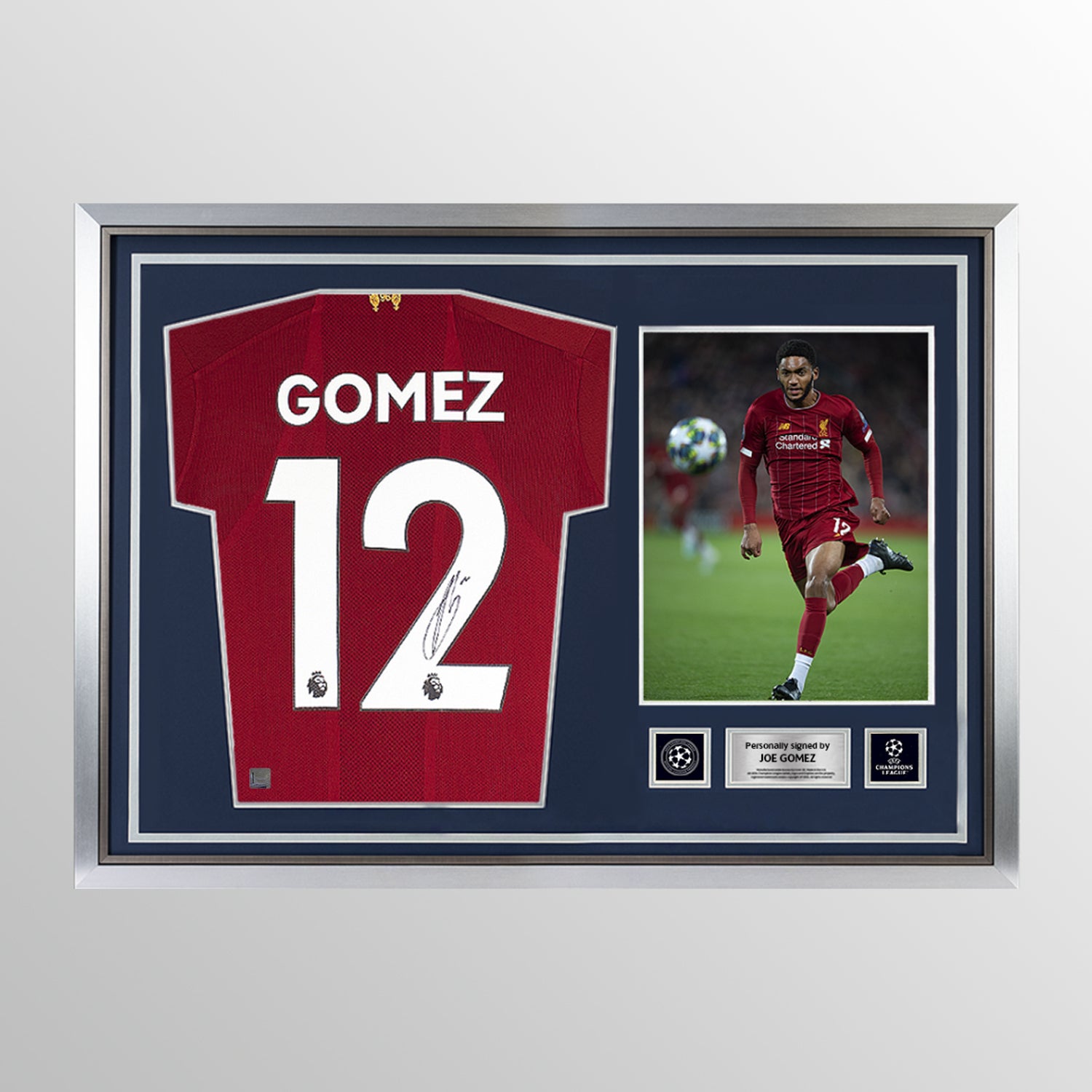Joe Gomez Official UEFA Champions League Back Signed and Hero Framed Liverpool 2019-20 Home Shirt UEFA Club Competitions Online Store