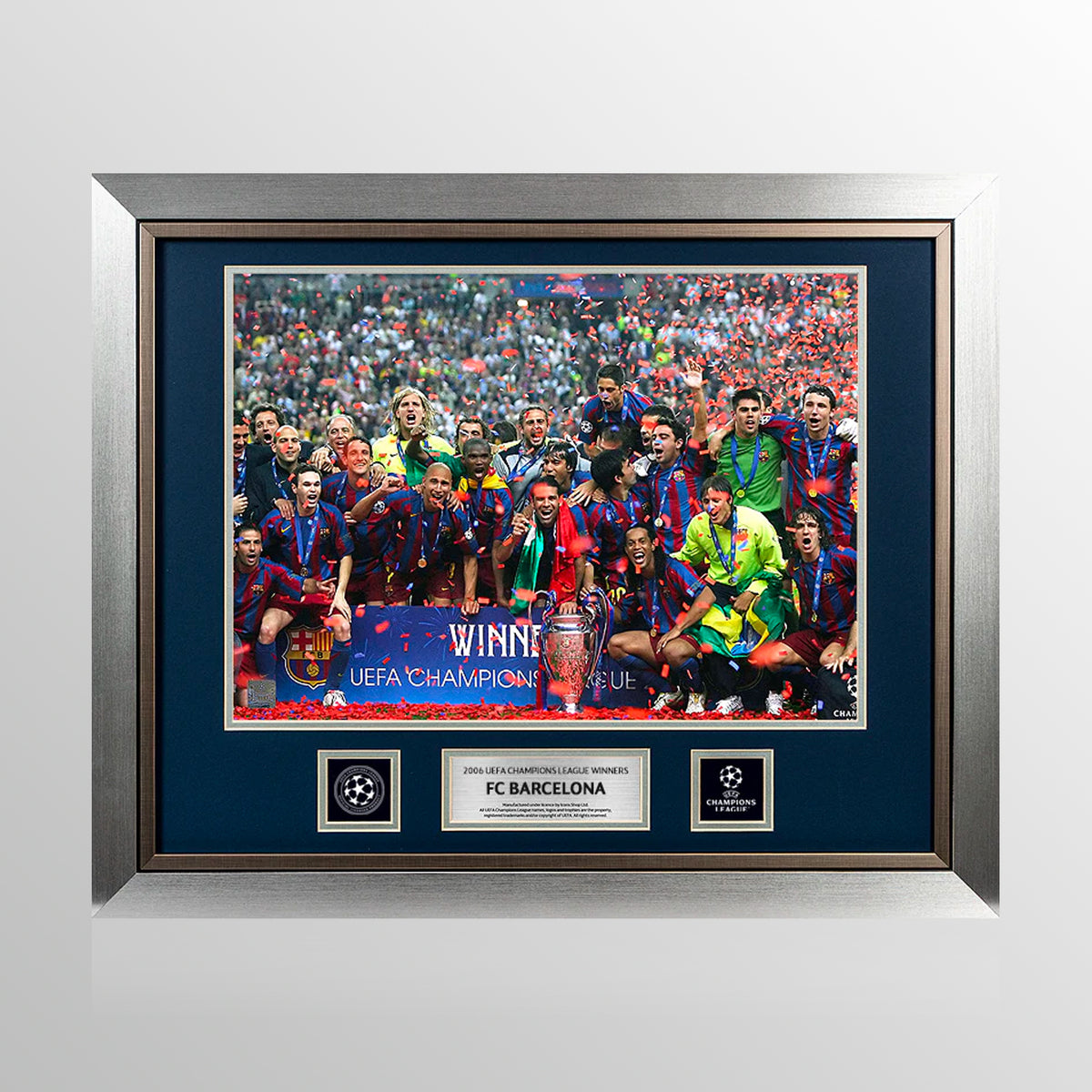 UNSIGNED FC Barcelona Official UEFA Champions League Framed Photo: 2006 Winners UEFA Club Competitions Online Store