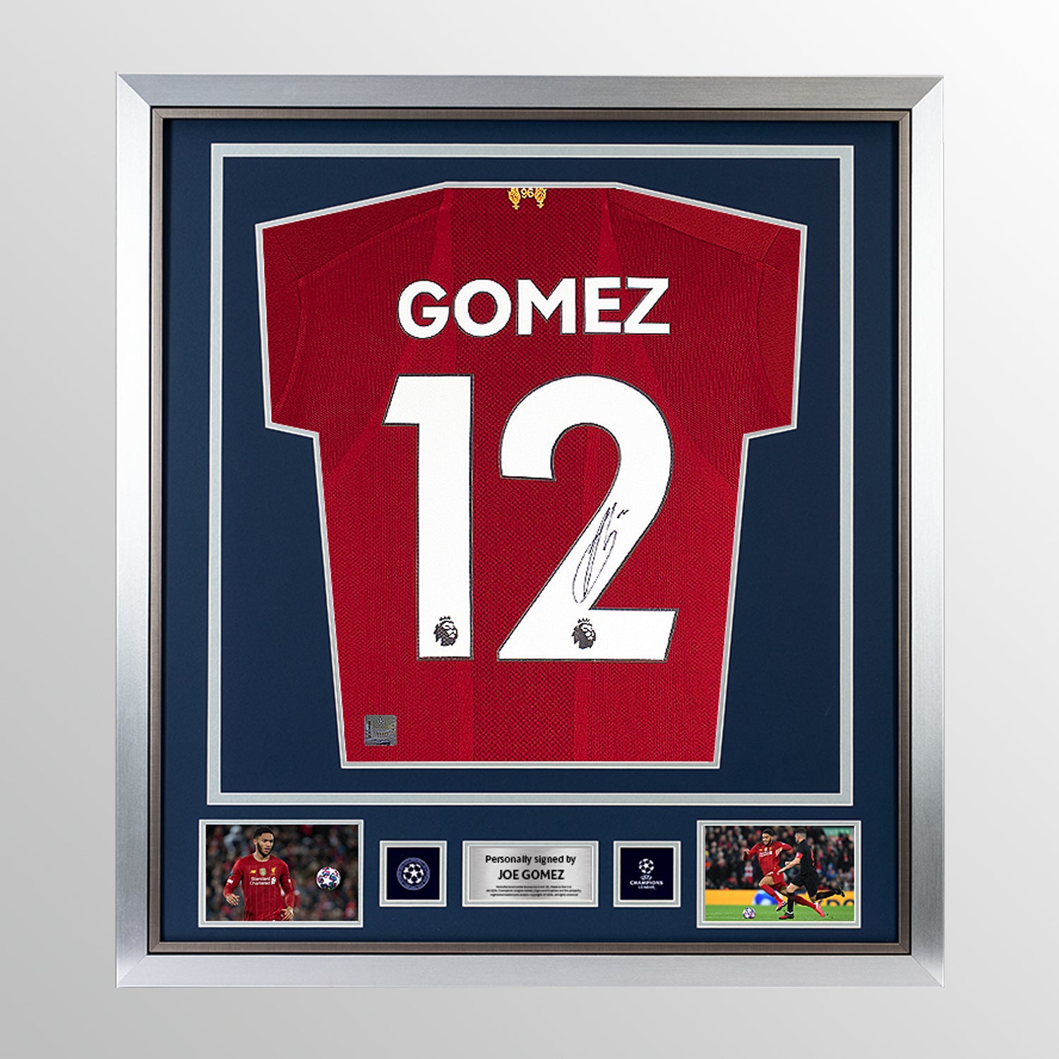 Joe Gomez Official UEFA Champions League Back Signed and Framed Liverpool 2019-20 Home Shirt UEFA Club Competitions Online Store