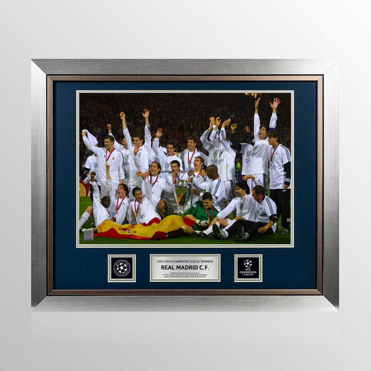 UNSIGNED Real Madrid Official UEFA Champions League Framed Photo: 2002 Winners UEFA Club Competitions Online Store