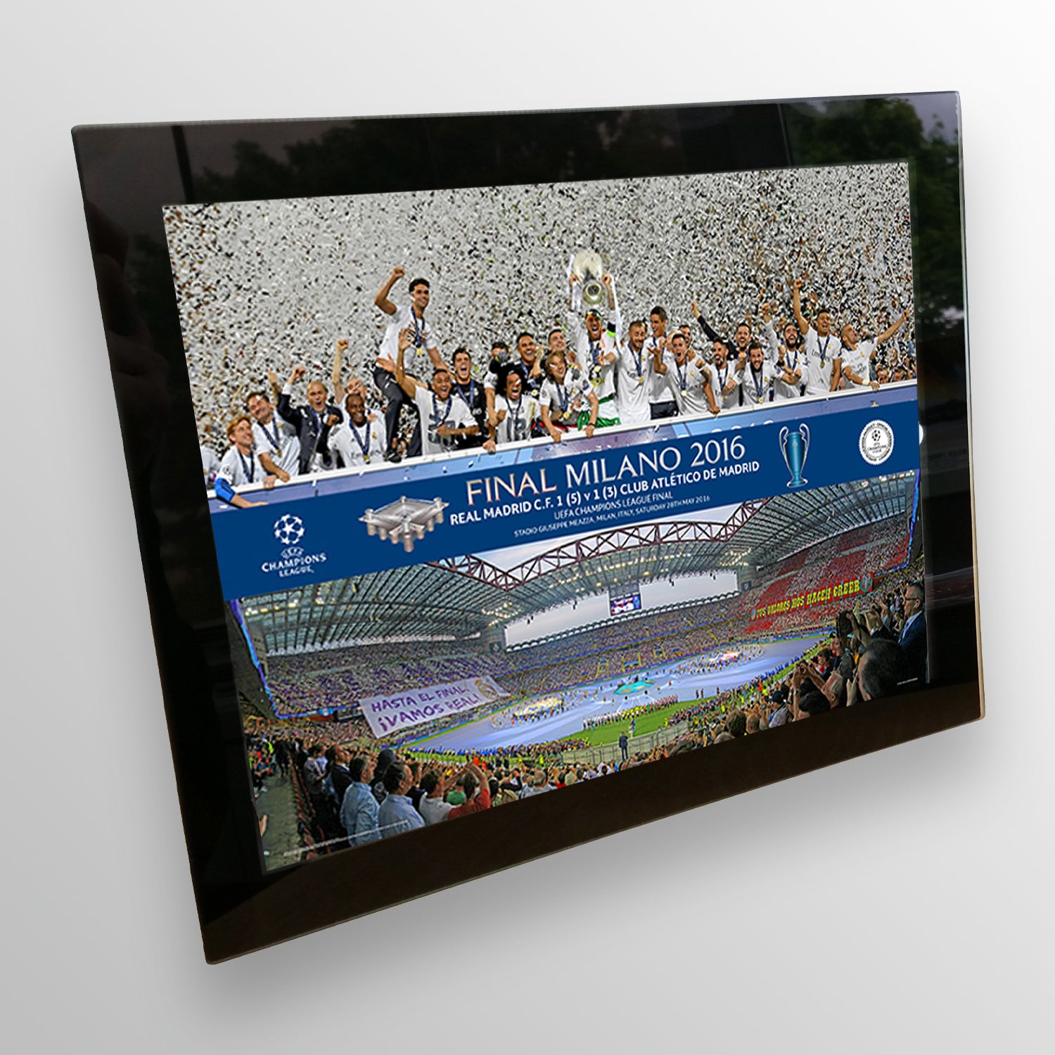 UEFA Champions League 2016 Final - Winner: Real Madrid - Black Frame UEFA Club Competitions Online Store