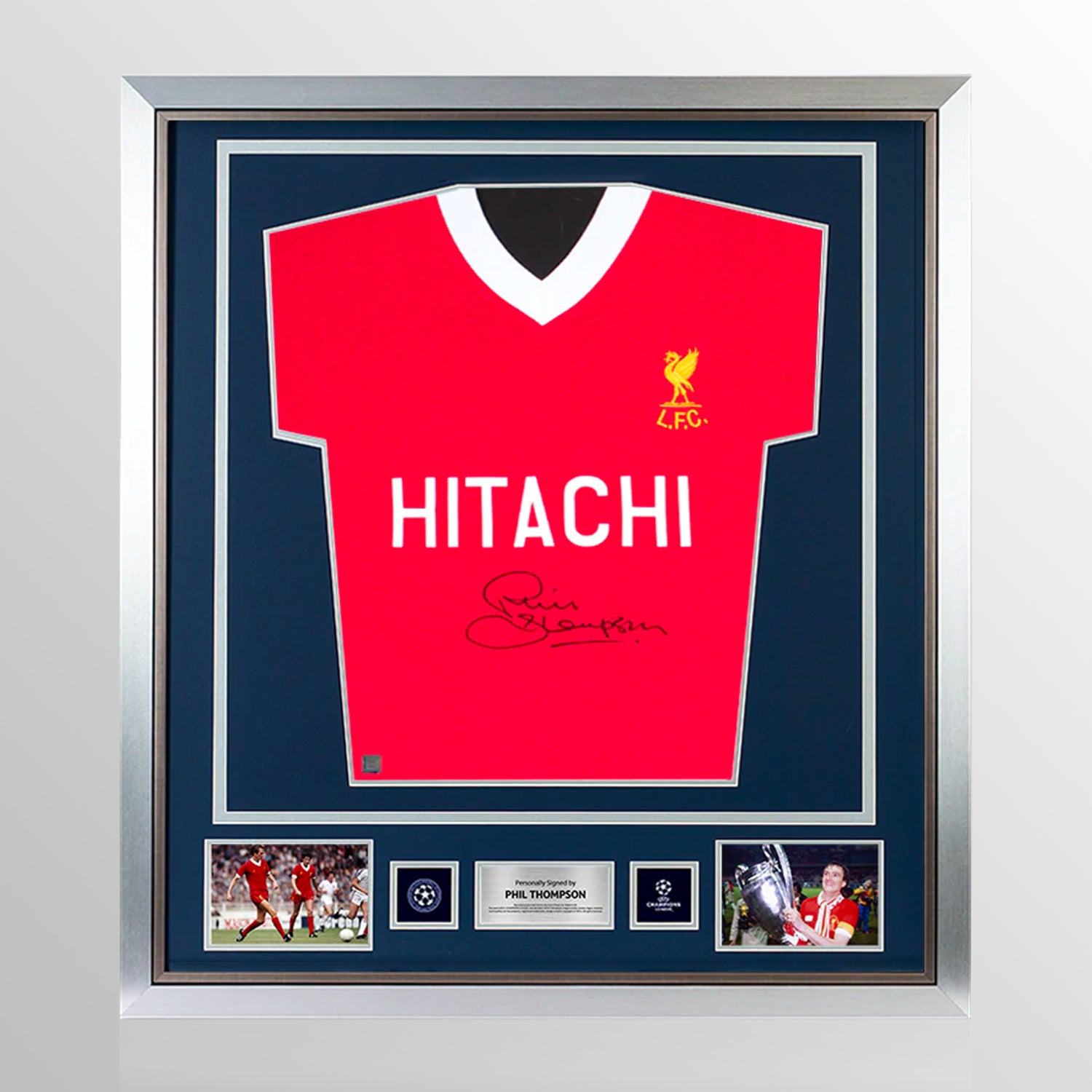Phil Thompson Official UEFA Champions League Front Signed and Framed Liverpool 1978 Home Shirt UEFA Club Competitions Online Store