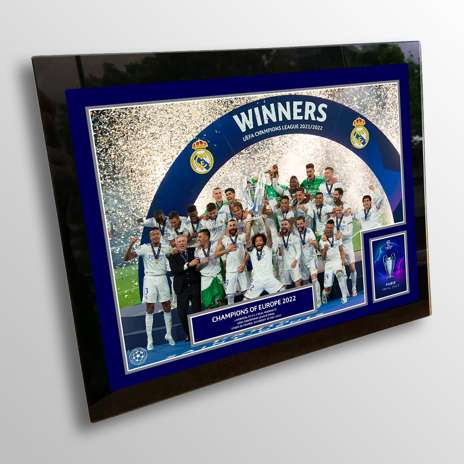 UEFA Champions League winners Real Madrid Cup lift visual - 8x6" UEFA Club Competitions Online Store