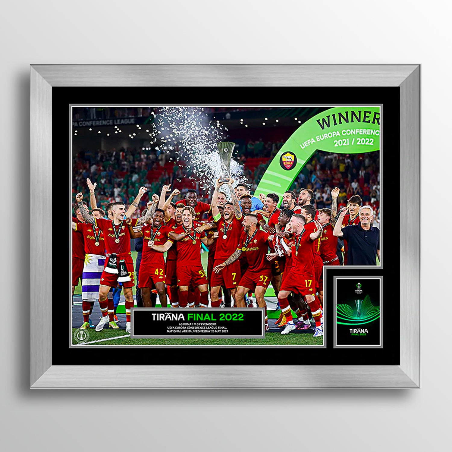 Tirana Winners Trophy Lift Framed and Mounted 20x16 - Conference League Final UEFA Club Competitions Online Store