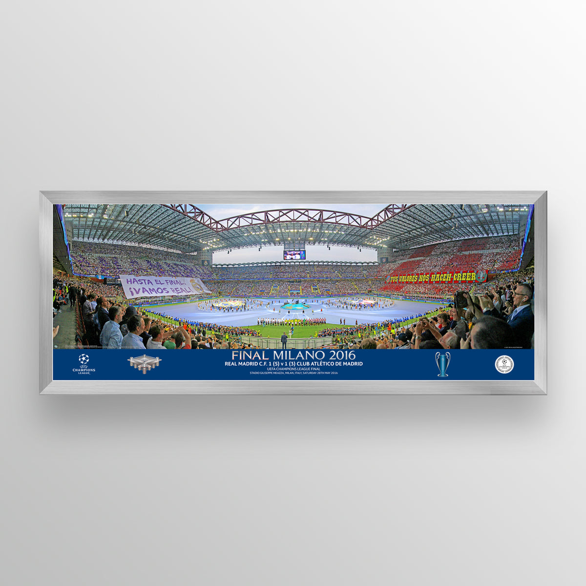 UEFA Champions League 2016 Final - Winner: Real Madrid - Landscape Frame UEFA Club Competitions Online Store