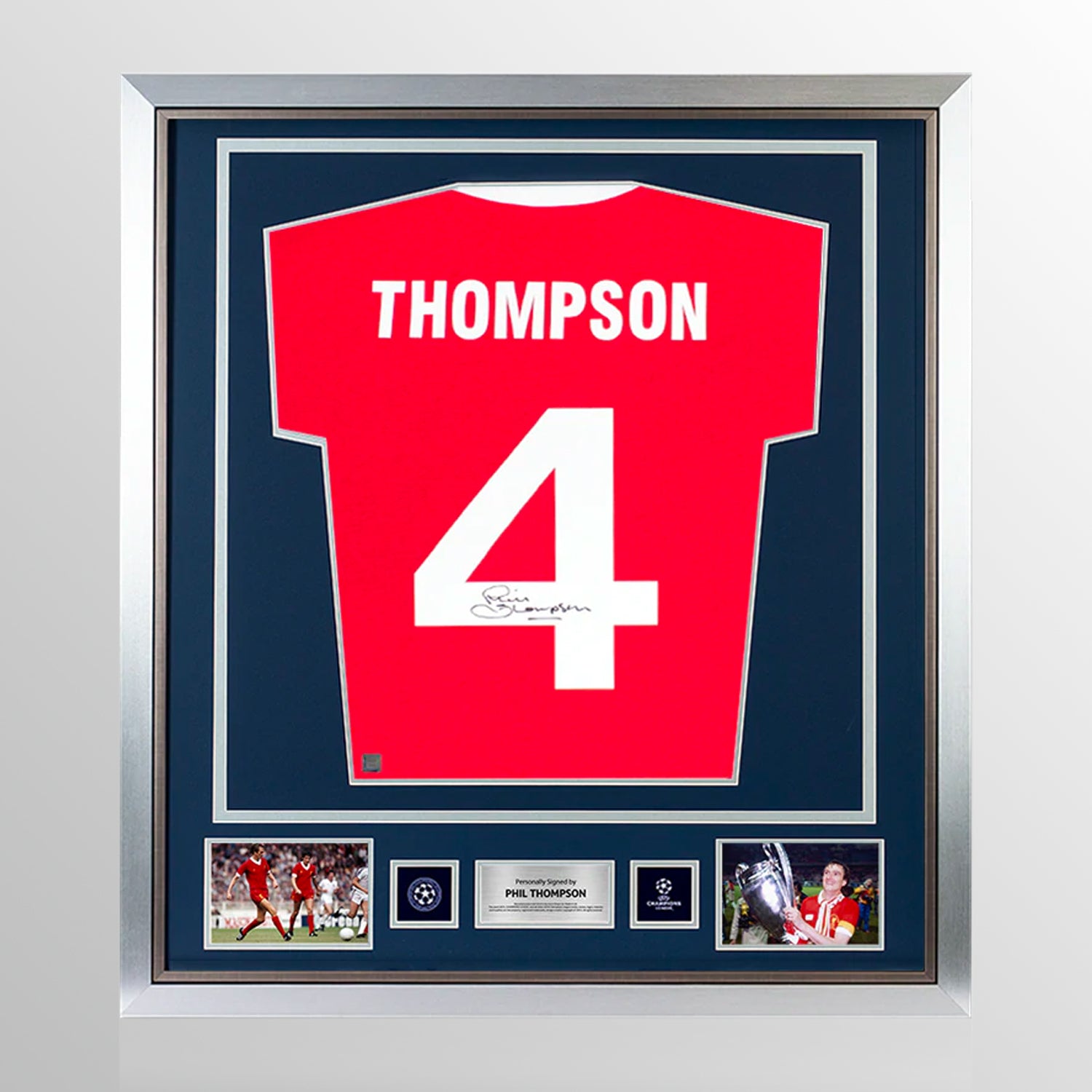 Phil Thompson Official UEFA Champions League Back Signed and Framed Liverpool 1978 Home Shirt UEFA Club Competitions Online Store