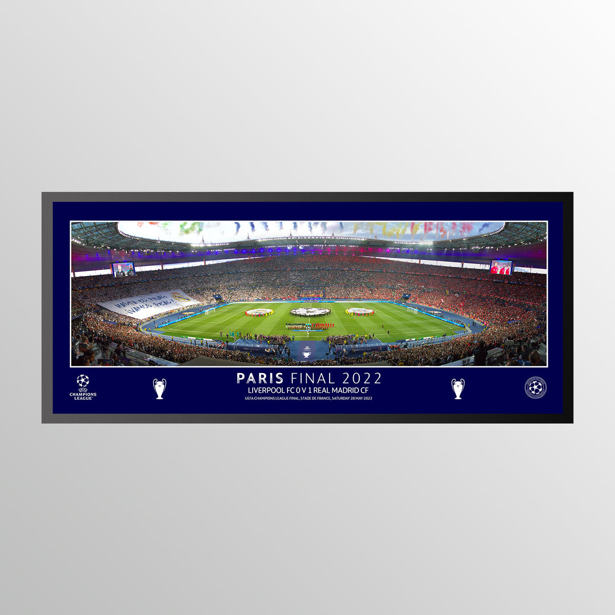UEFA Champions League Final Line Up Desktop Glass Panoramic Visual - 12x5&quot; UEFA Club Competitions Online Store