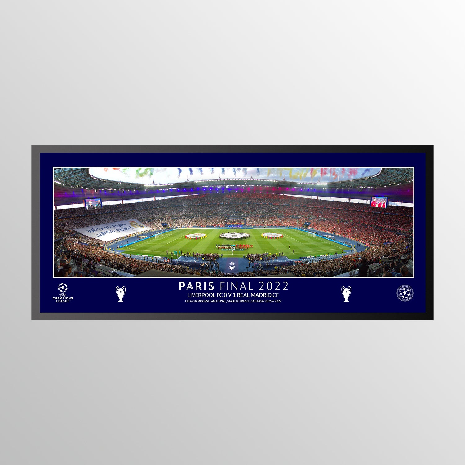 UEFA Champions League Final Line Up Desktop Glass Panoramic Visual - 12x5" UEFA Club Competitions Online Store