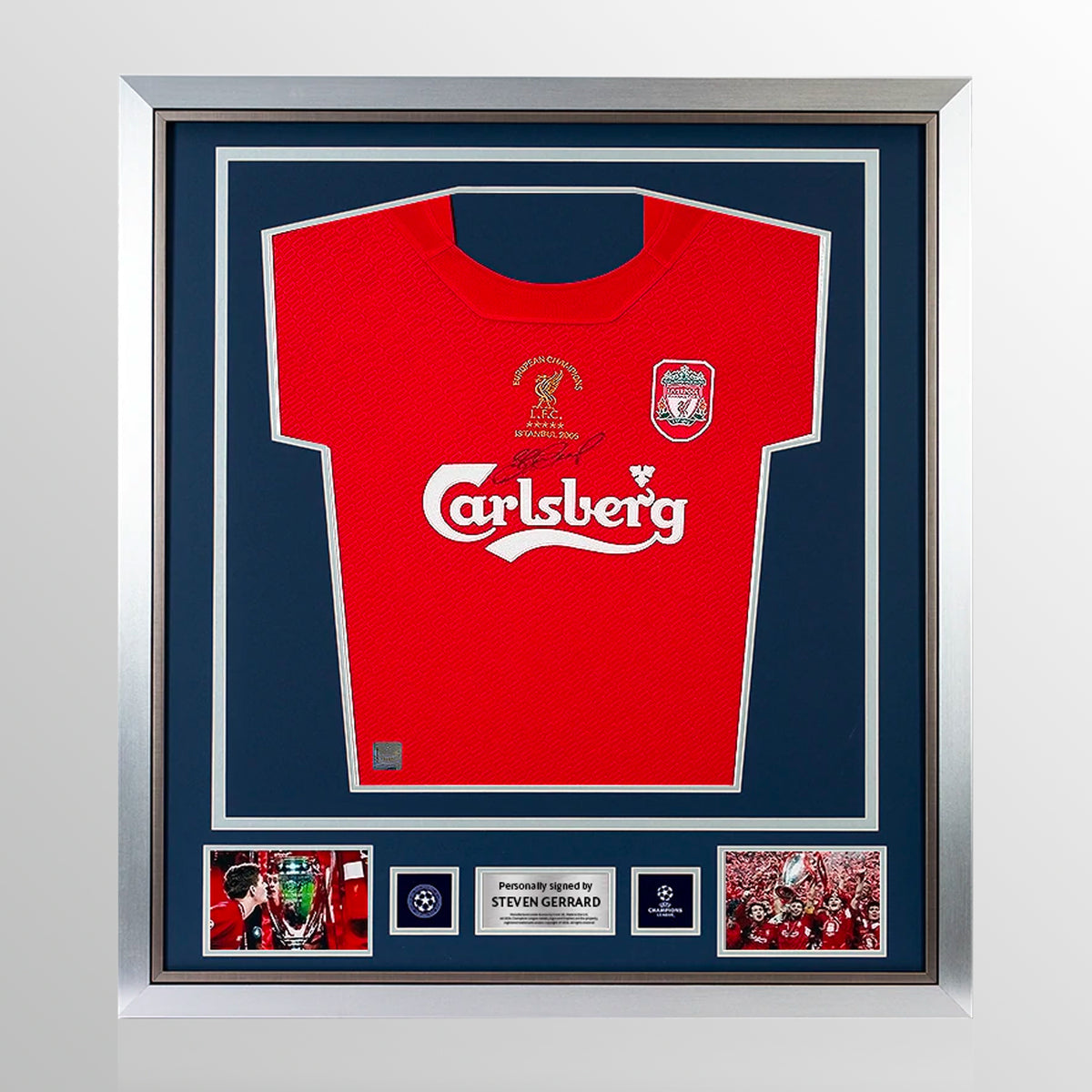 Steven Gerrard Official UEFA Champions League Signed and Framed Liverpool 2005 Home Shirt: 2005 Final Edition UEFA Club Competitions Online Store