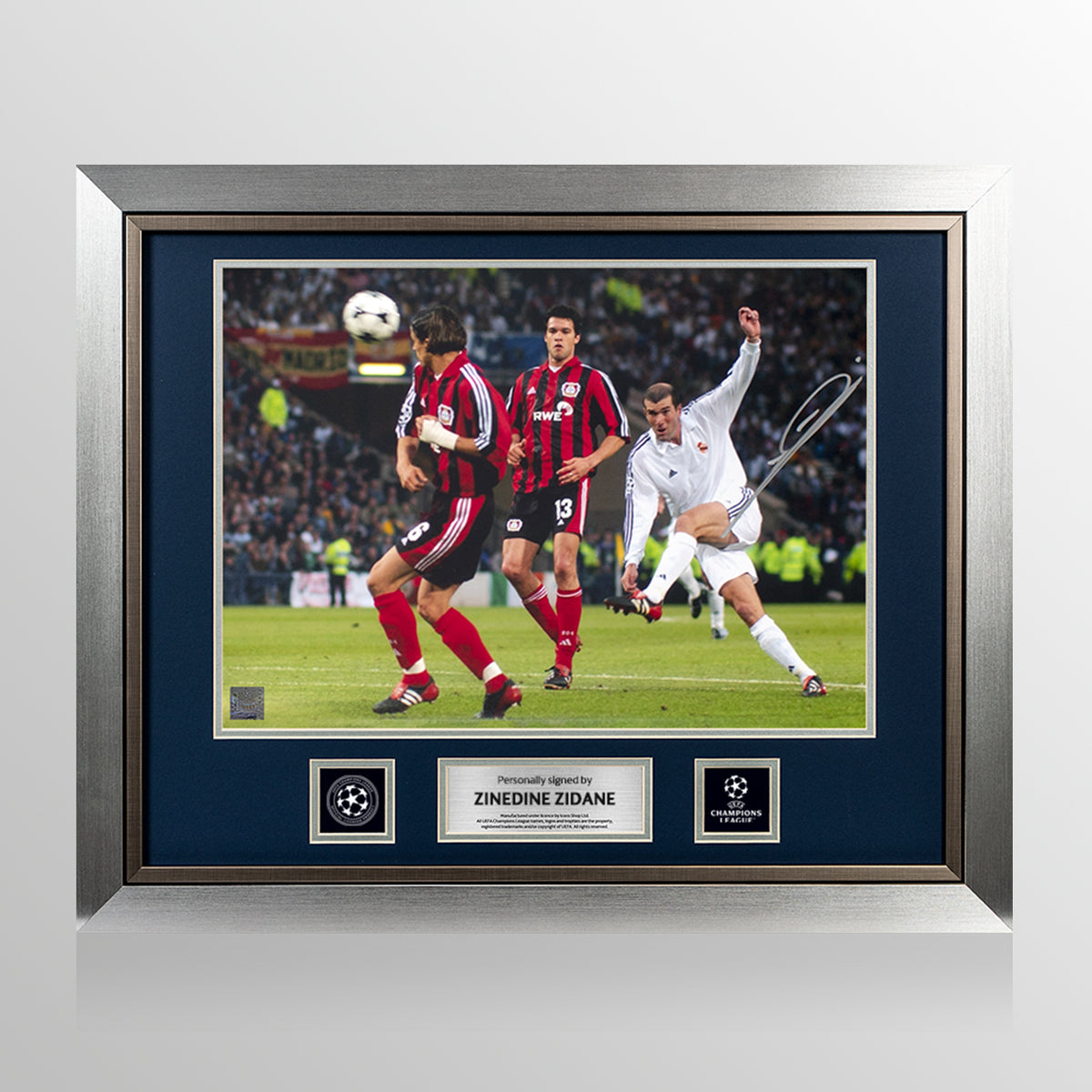 Zinedine Zidane Official UEFA Champions League Signed and Framed Real Madrid Photo: 2002 UEFA Champions League Final Volley UEFA Club Competitions Online Store