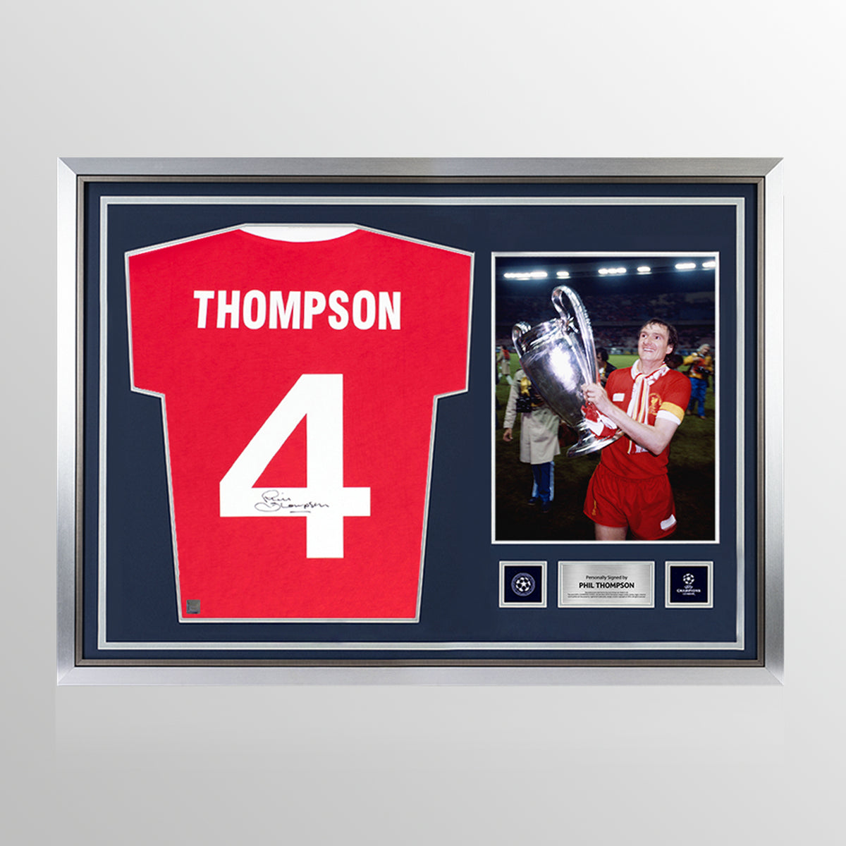 Phil Thompson Official UEFA Champions League Back Signed and Hero Framed Liverpool 1978 Home Shirt UEFA Club Competitions Online Store