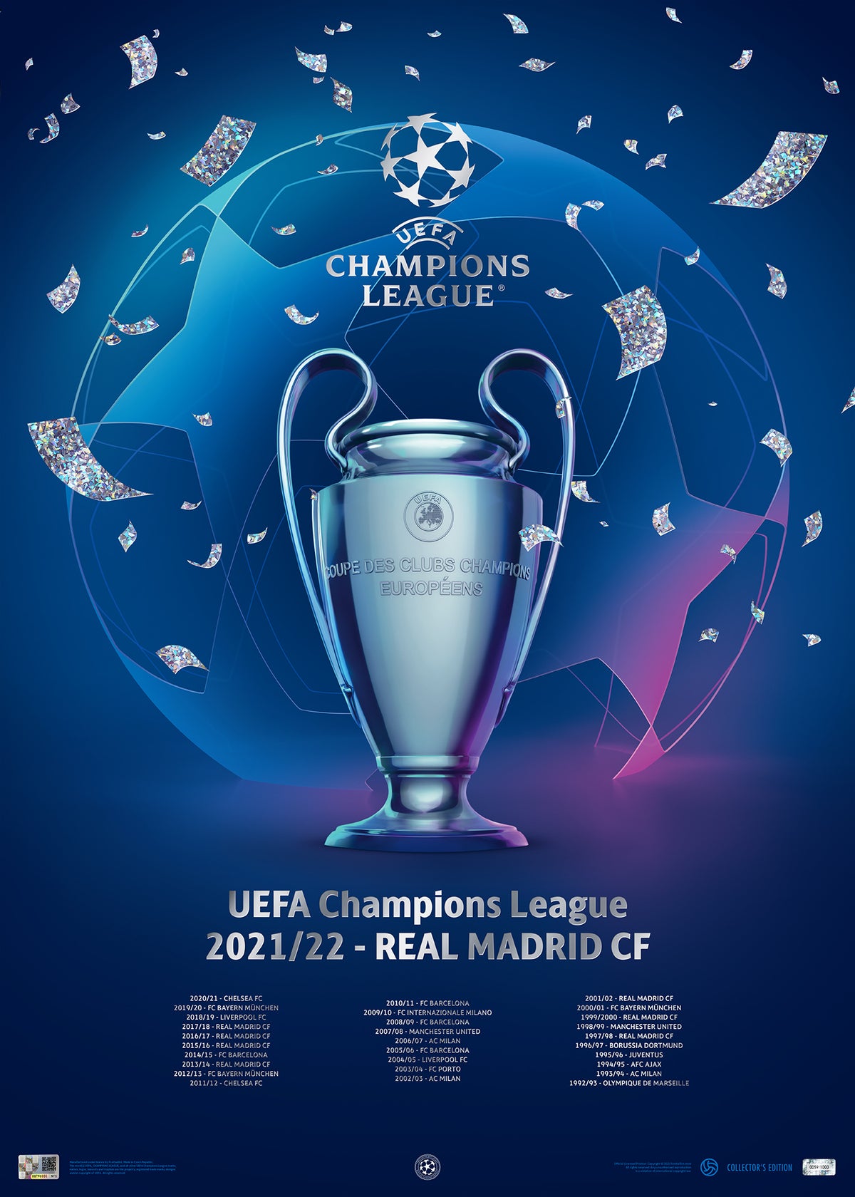 UEFA Champions League - Iconic Trophy Poster - Real Madrid CF - 2021/22 | Collector’s Edition UEFA Club Competitions Online Store