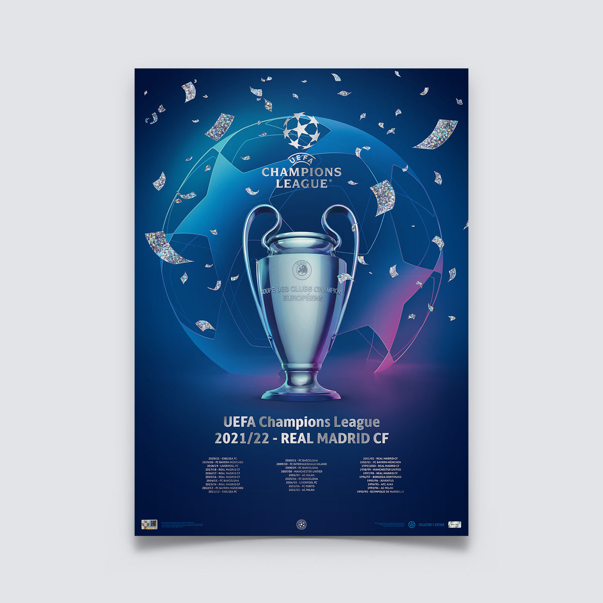 Liga de Campeones de la UEFA - Póster icónico de trofeos - Real