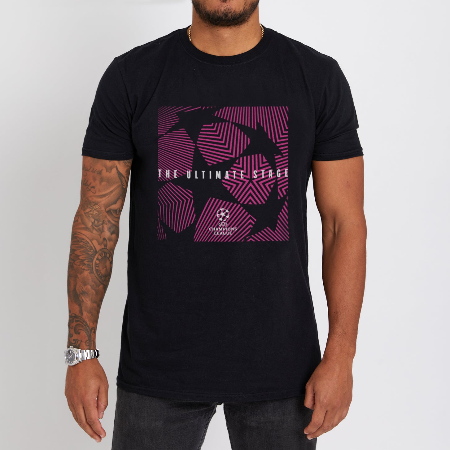 UEFA Champions League - Supergraphic Black T-Shirt UEFA Club Competitions Online Store