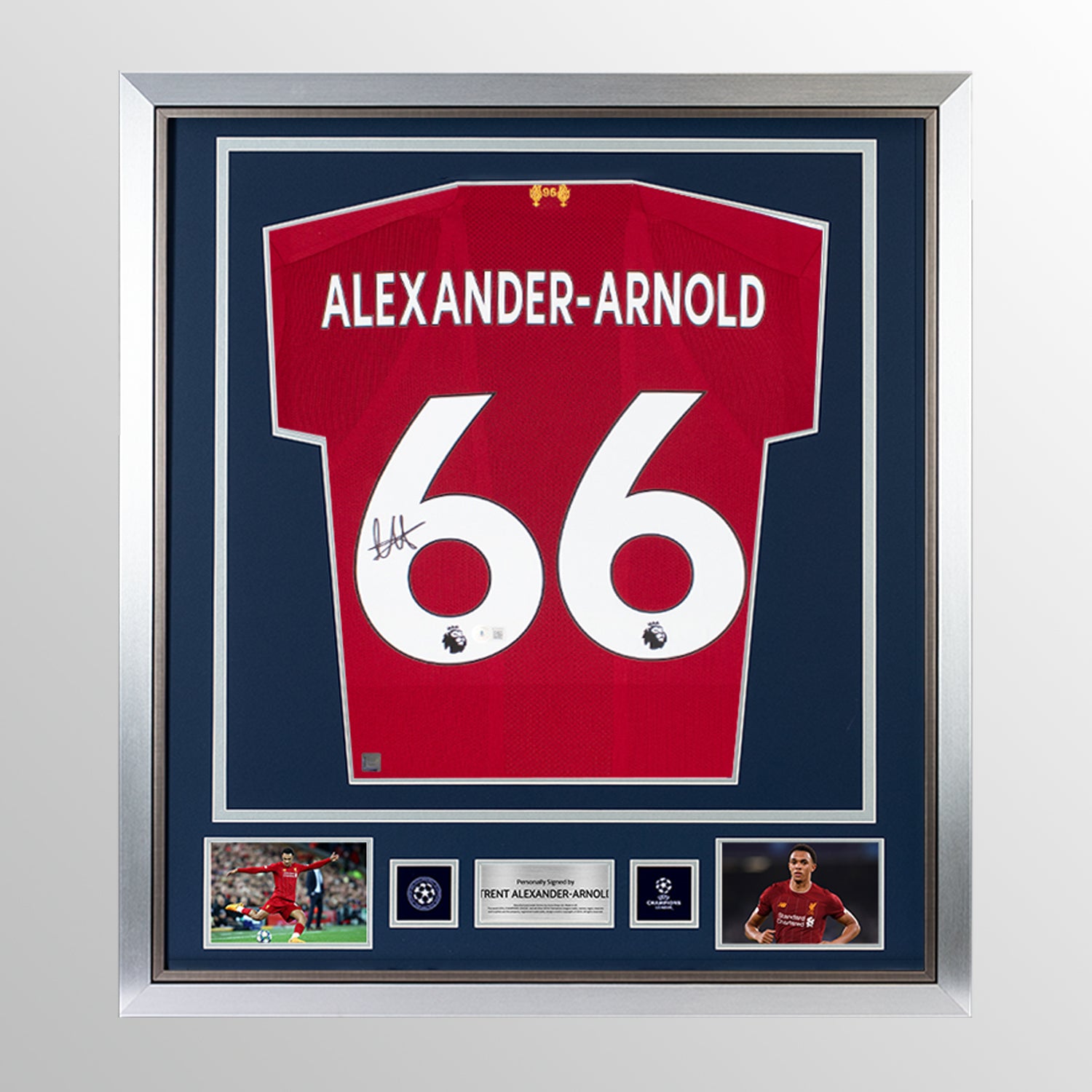 Trent Alexander-Arnold Official UEFA Champions League Back Signed and Hero Framed Liverpool FC 2019-20 Home Shirt UEFA Club Competitions Online Store