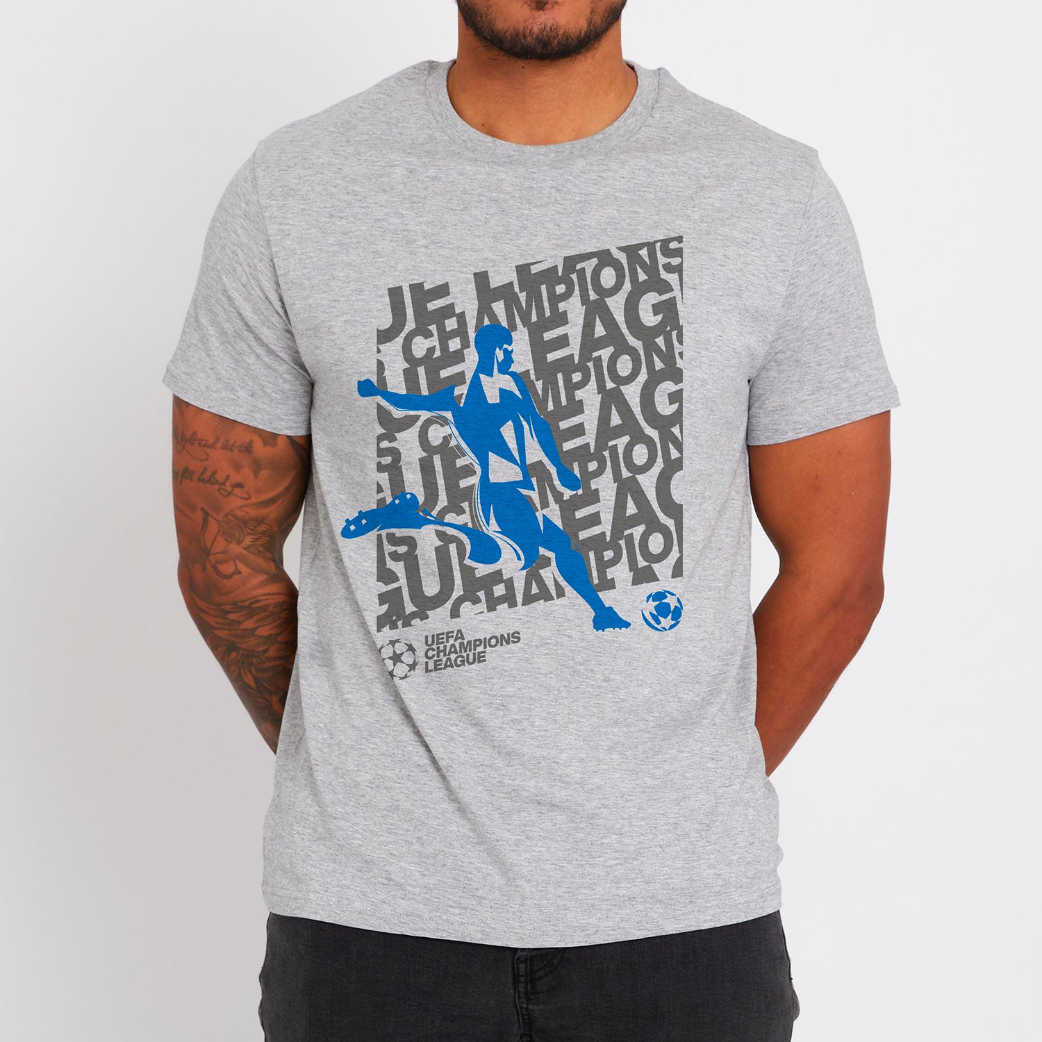 UEFA Champions League - Urban Player Grey T-Shirt UEFA Club Competitions Online Store