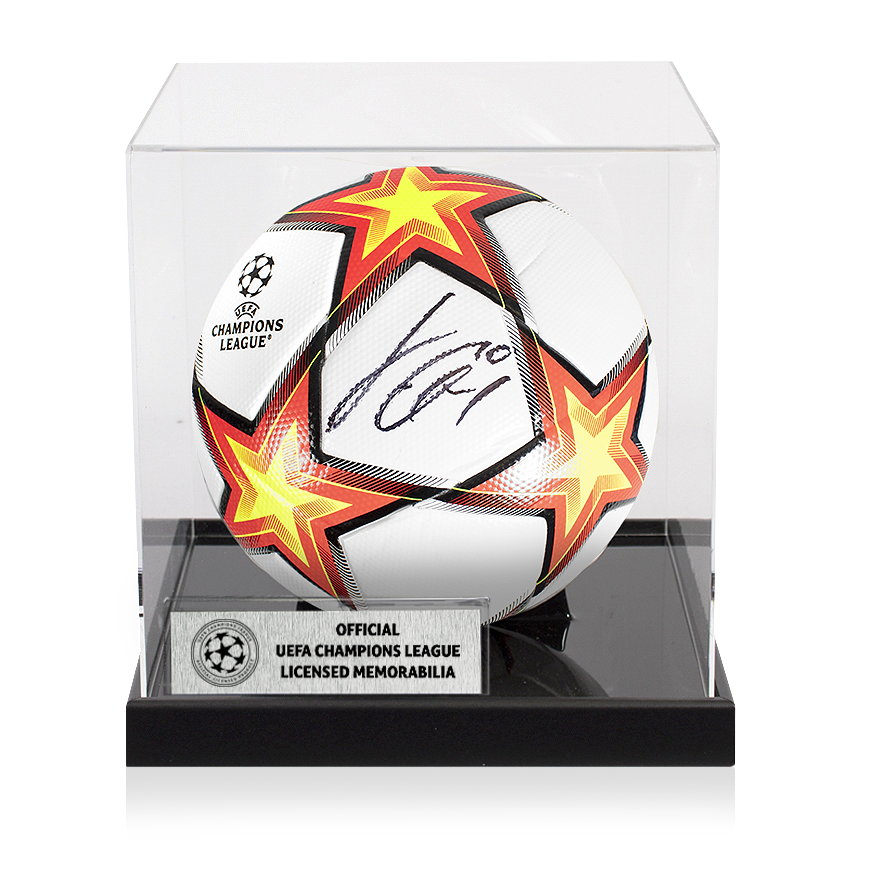 Jack Grealish Official UEFA Champions League Signed Football In Acrylic Case UEFA Club Competitions Online Store