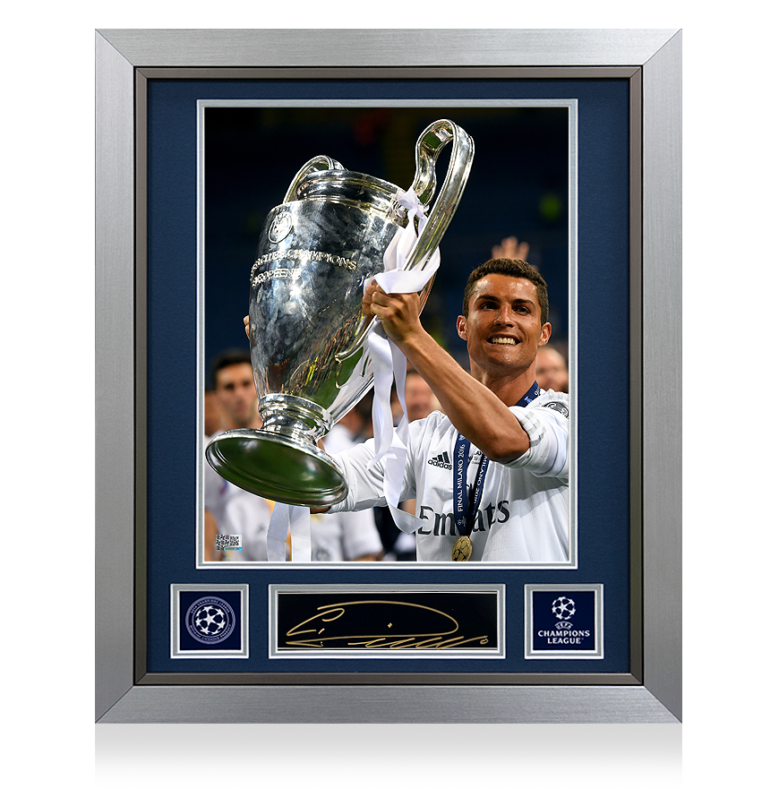 Cristiano Ronaldo Official UEFA Champions League Signed Plaque and Photo Frame: 2016 Winner UEFA Club Competitions Online Store