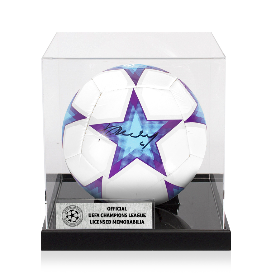 Didier Drogba Official UEFA Champions League Signed Football In Acrylic Case UEFA Club Competitions Online Store