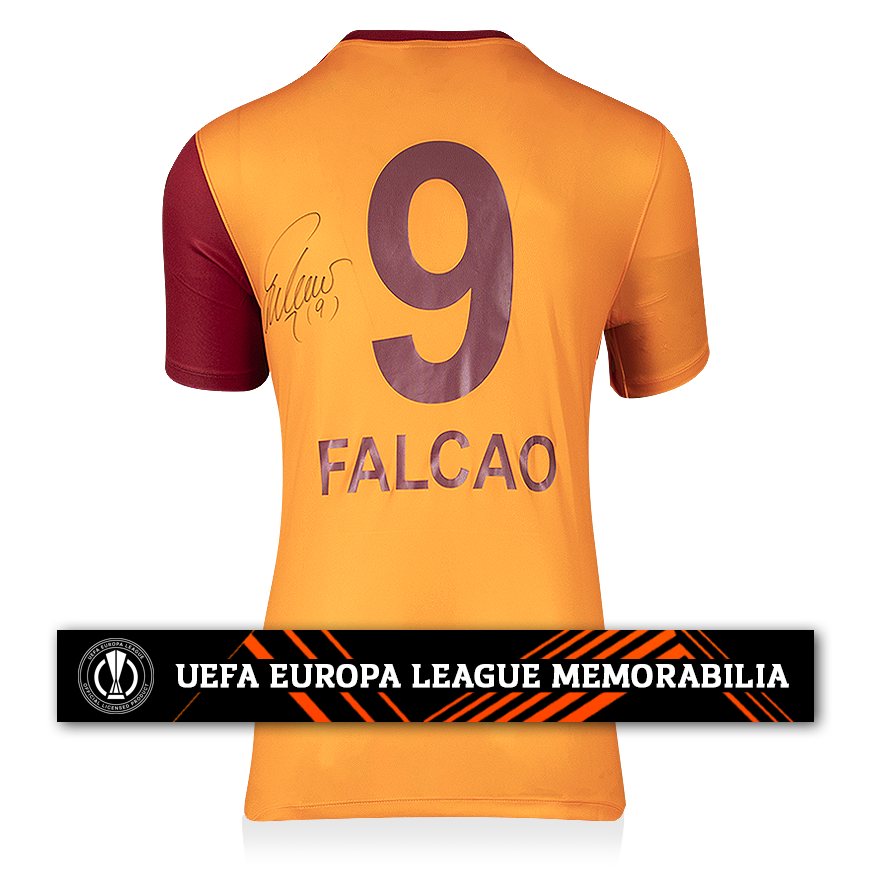 Radamel Falcao Official UEFA Europa League Back Signed Galatasaray 2020-21 Home Shirt