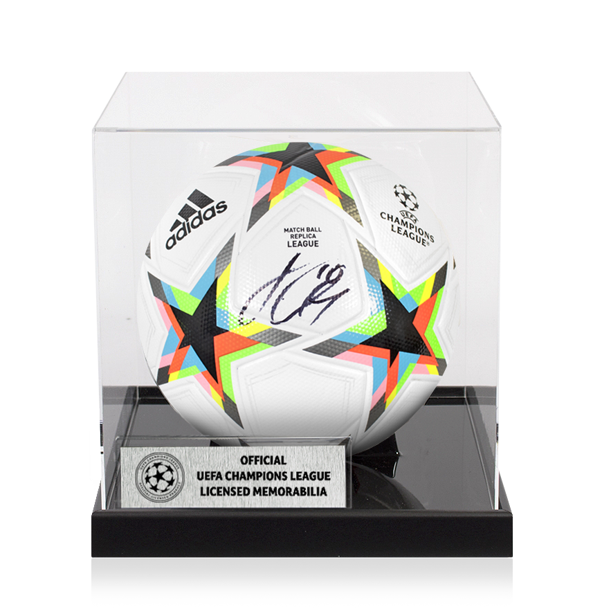 Jack Grealish Official UEFA Champions League Signed Football In Acrylic Case UEFA Club Competitions Online Store