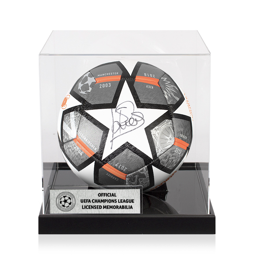 Patrick Kluivert Official UEFA Champions League Signed Football In Acrylic Case UEFA Club Competitions Online Store