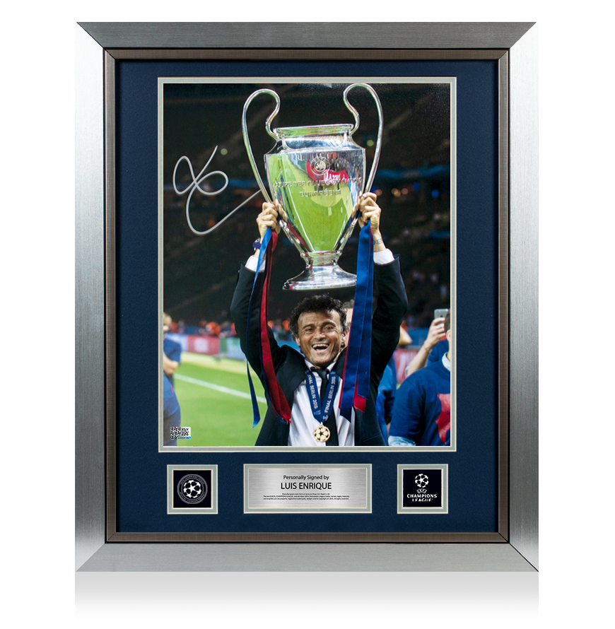 Luis Enrique Official UEFA Champions League Signed and Framed FC Barcelona Photo: 2015 Winner UEFA Club Competitions Online Store