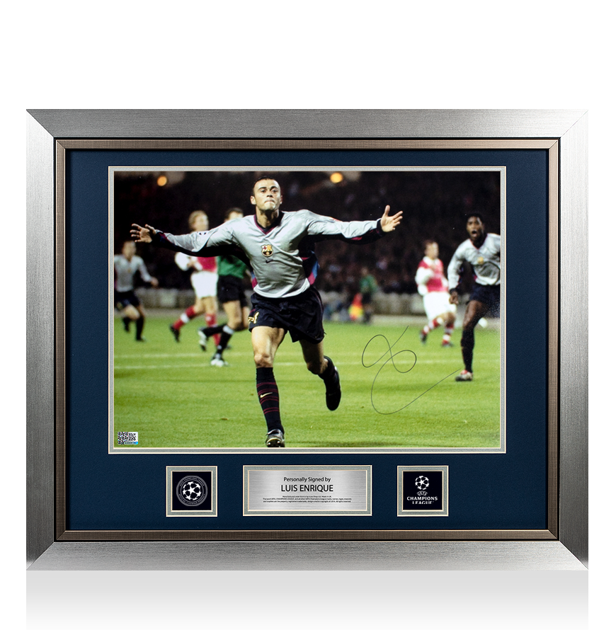 Luis Enrique Official UEFA Champions League Signed and Framed FC Barcelona Photo UEFA Club Competitions Online Store