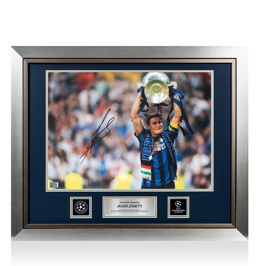 Javier Zanetti Official UEFA Champions League Signed and Framed Internazionale Photo: 2010 Winner UEFA Club Competitions Online Store