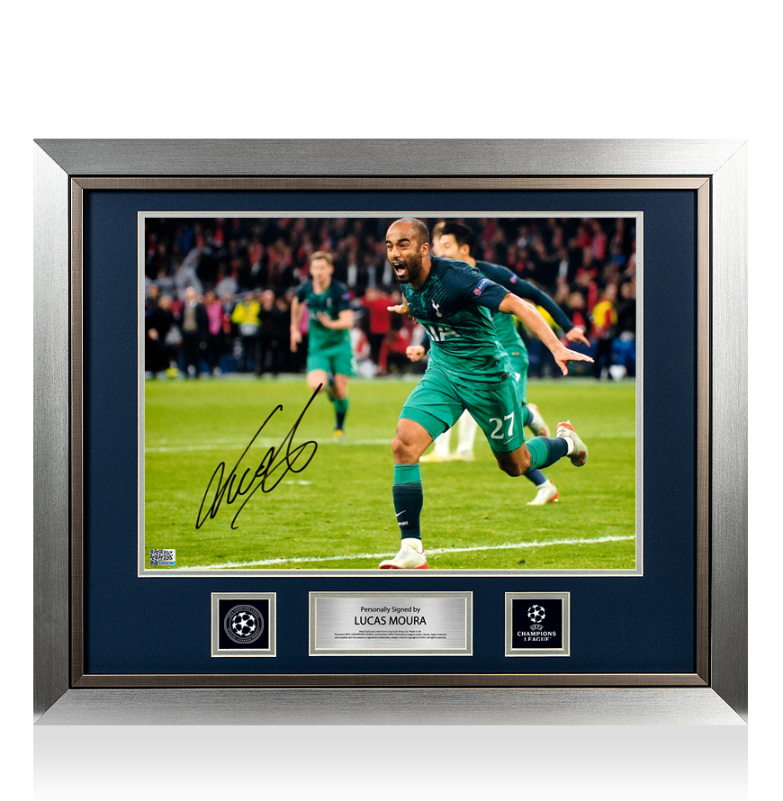 Lucas Moura Official UEFA Champions League Signed and Framed Tottenham Hotspur Photo: Iconic Semi Final Goal vs Ajax UEFA Club Competitions Online Store