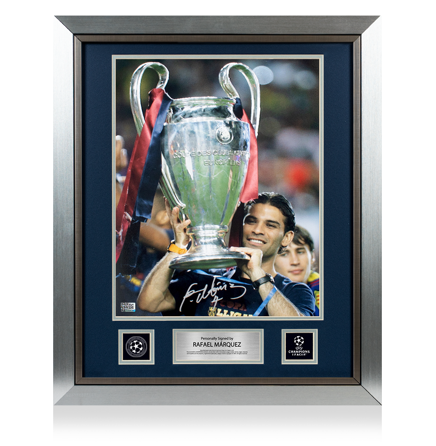Rafael Marquez Official UEFA Champions League Signed and Framed FC Barcelona Photo: 2009 Winner UEFA Club Competitions Online Store