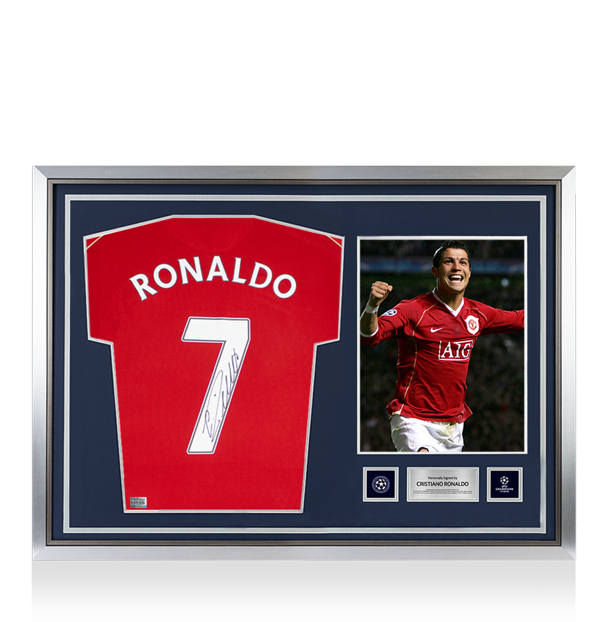 Cristiano Ronaldo Official UEFA Champions League Back Signed and Hero Framed Manchester United 2006-07 Home Shirt UEFA Club Competitions Online Store