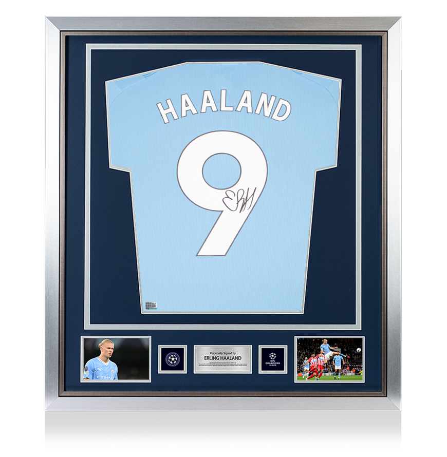 HWC Trading FR A4 Erling Haaland Manchester City Gifts Printed Signed  Autograph Picture for Football Fans and Supporters - A4 Framed in 2023
