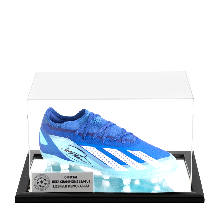 Bruno Guimarães Official UEFA Champions League Signed adidas X Crazyfast.1 Boot In Acrylic Case