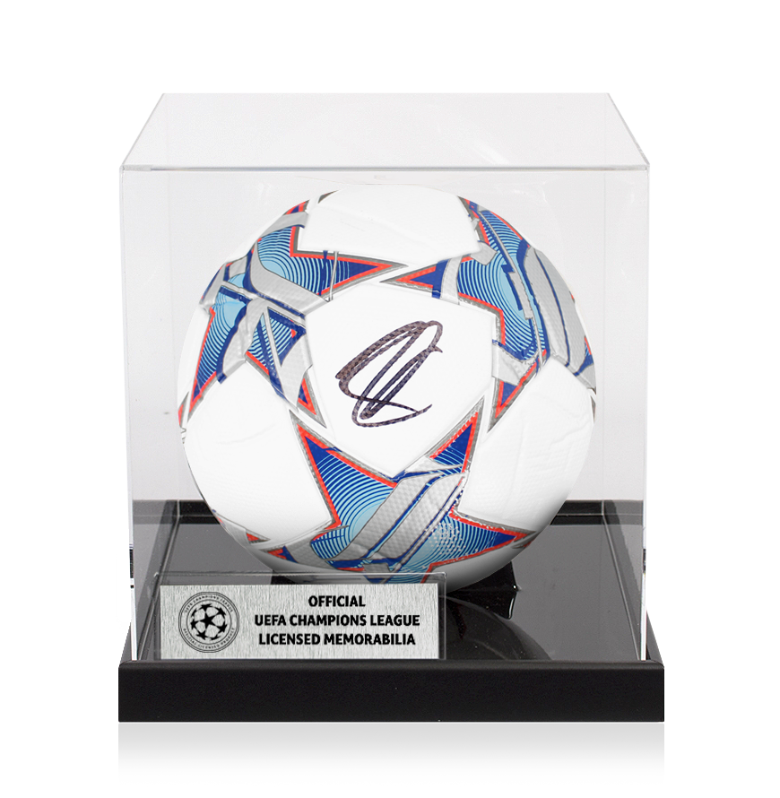 Zlatan Ibrahimovic Official UEFA Champions League Signed Football In Acrylic Case UEFA Club Competitions Online Store